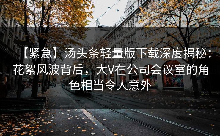 【紧急】汤头条轻量版下载深度揭秘:花絮风波背后,大V在公司会议室的角色相当令人意外 【紧急】汤头条轻量版下载深度揭秘:花絮风波背后,大V在公司会议室的角色相当令人意外